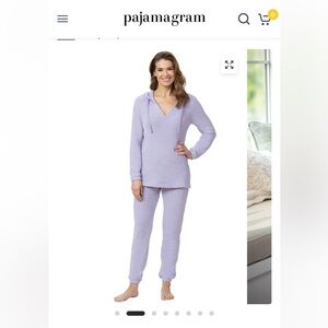 PajamaGram Women's Lavender Plush Pajama Set